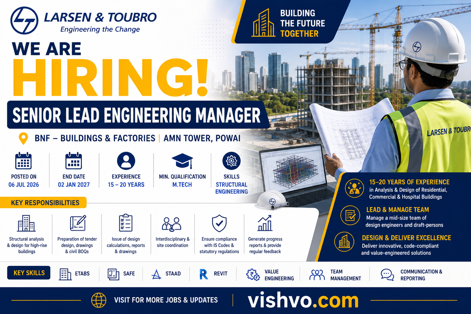 Larsen & Toubro Senior Lead Engineering Manager Recruitment 2026