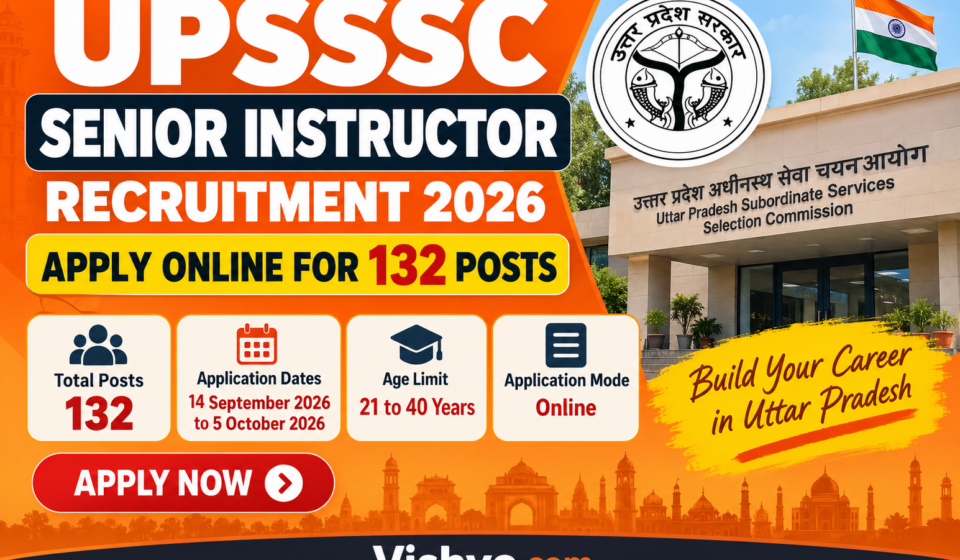 UPSSSC Senior Instructor Recruitment 2026: Great Opportunity for 132 Posts-Apply Online, Eligibility, Salary, Exam Pattern & Dates UPSSSC Senior Instructor Recruitment 2026