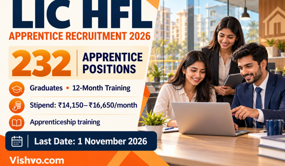 LIC HFL Apprentice Recruitment 2026: Excellent Opportunity for Apply Online for 232 Posts LIC HFL Apprentice Recruitment 2026